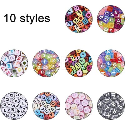 Alphabet Acrylic Beads OACR-NB0001-03-1