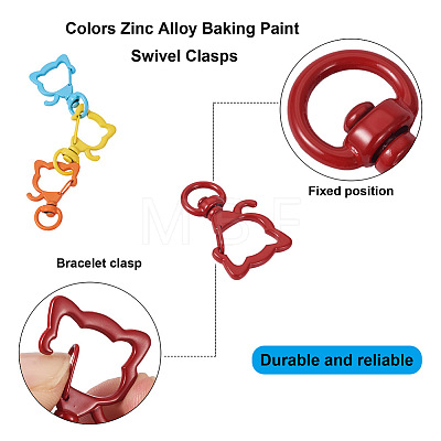 Fashewelry 26Pcs 13 Colors Zinc Alloy Baking Paint Swivel Clasps FIND-FW0001-25-1