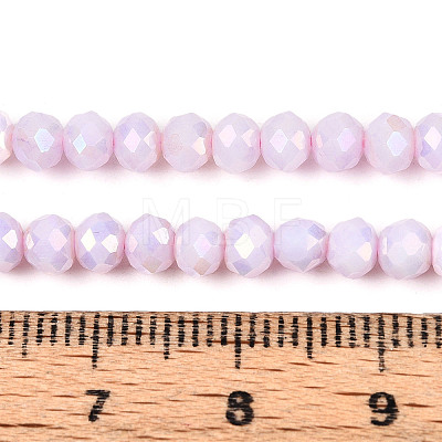 Anti-Tarnish Electroplate Rondelle Glass Beads Strands X-EGLA-T021-4mm-17-02-1