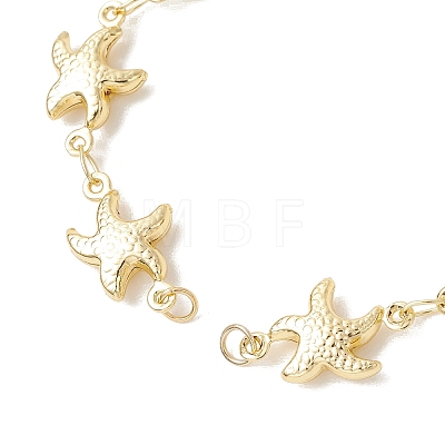 Ocean 304 Stainless Steel Starfish Link Chain Bracelet Making AJEW-JB01552-1