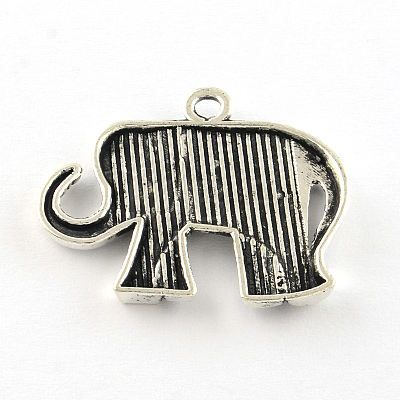 Elephant Tibetan Style Alloy Pendants TIBEP-R344-52AS-LF-1