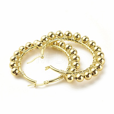 Real 18K Gold Plated Big Circle Big Circle Hoop Earrings EJEW-C003-04B-RS-1