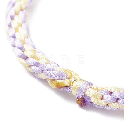Flower Enamel Beaded Cord Bracelet BJEW-JB07675-1