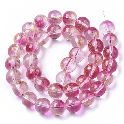 Transparent Spray Painted Glass Bead Strands GLAA-N035-03D-B04-1