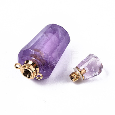 Faceted Natural Amethyst Pendants G-T131-14F-1