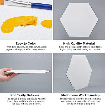Hexagon Painting Canvas Panel Drawing Boards DIY-NB0004-10-1