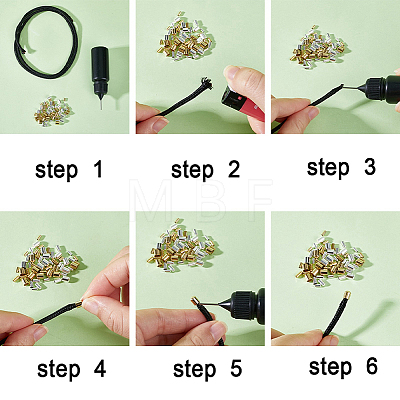 120Pcs 6 Styles Brass Cord Ends KK-CN0003-45-1