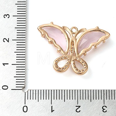 Rack Plating Brass Clear Cubic Zirconia Pendants KK-N255-10G-05-RS-1