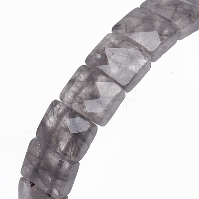 Natural Cloudy Quartz Gemstone Stretch Bracelets BJEW-F406-B02-1