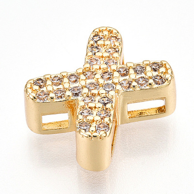 Brass Micro Pave Cubic Zirconia Charms KK-N254-217G-X-1