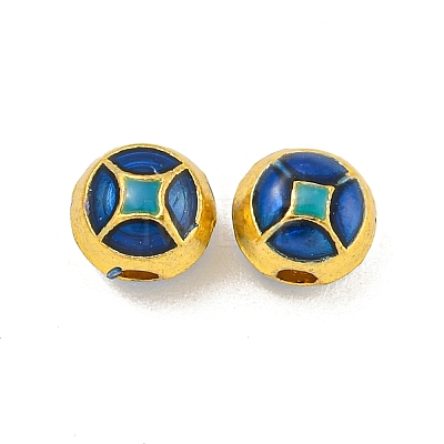 Rack Plating Brass Enamel Beads KK-P277-36G-03-1