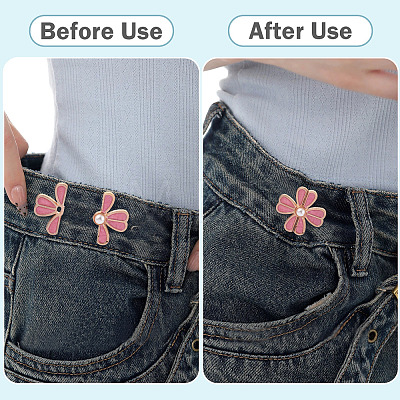 5Pcs 5 Colors Flower Alloy Enamel Adjustable Jean Button Pins DIY-TA0014-93-1