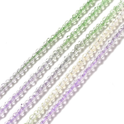 Transparent Gradient Color Glass Beads Strands GLAA-H021-01A-11-1