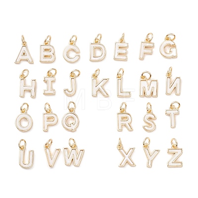 Rack Plating Brass Letter Pendants KK-I687-01G-1