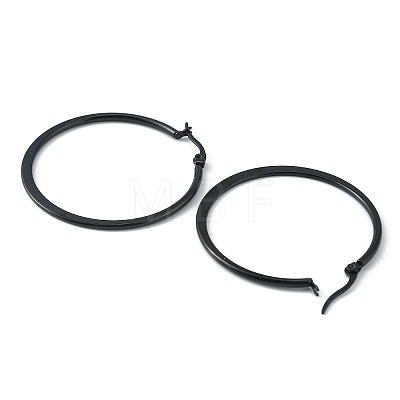 304 Stainless Steel Flattened Big Hoop Earrings for Women EJEW-TAC0017-03EB-1