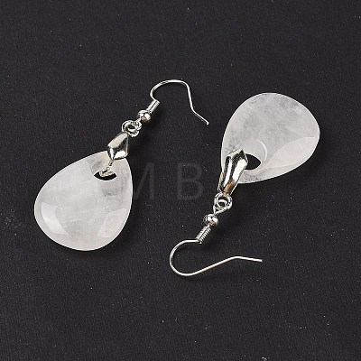 Natutal Quartz Crystal Dangle Earrings EJEW-F343-A08-1