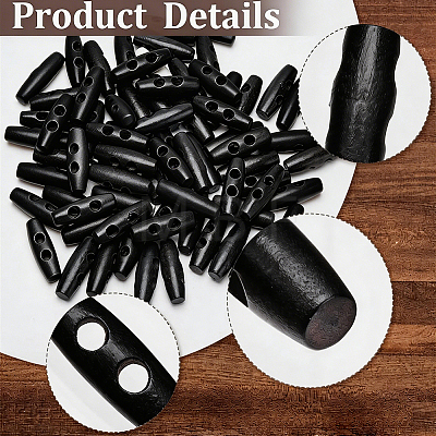 30Pcs Natural Wood Buttons FIND-GF0009-92C-1