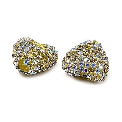 Sparkling Acrylic Heart Beads with Rhinestone Embellishment OACR-NH0001-02A-05-1