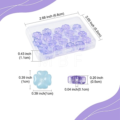 20Pcs Transparent Spray Painted Glass Beads GLAA-FS0002-40B-1