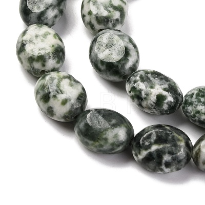 Natural Green Spot Jasper Beads Strands G-M420-D13-01-1