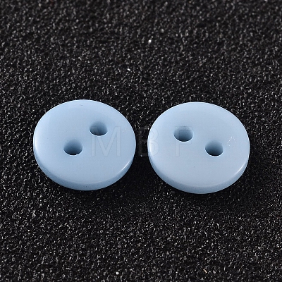 2-Hole Flat Round Resin Sewing Buttons for Costume Design BUTT-E119-28L-17-1