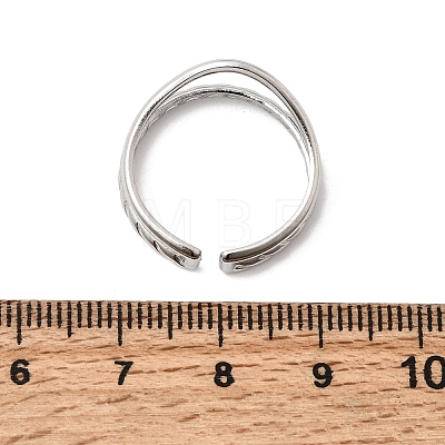 304 Stainless Steel Cuff Open Rings RJEW-P188-02D-P-1