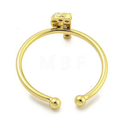 Rack Plating Brass Open Cuff Rings for Women RJEW-F162-02G-P-1