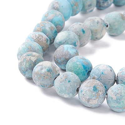 Natural Pyrite & Turquoise Beads Strands G-K317-A21-1