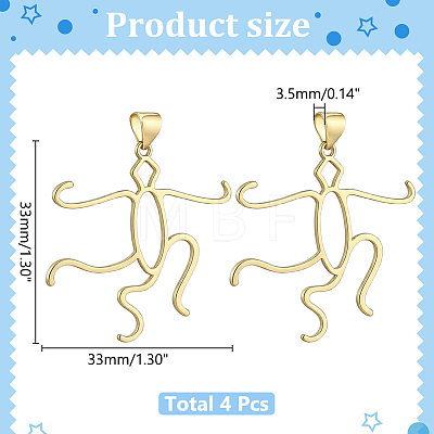 4Pcs Brass Pendant Cabochon Settings KK-WR0001-96B-G-1