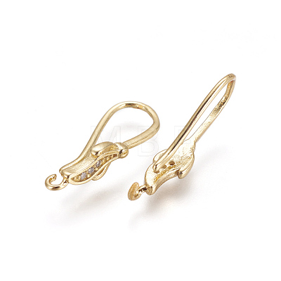 Brass Earring Hooks KK-L177-40G-1