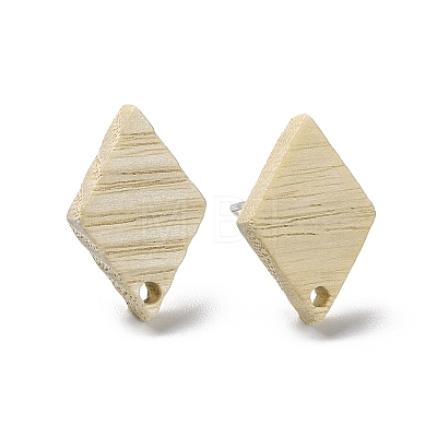 Ash Wood Stud Earring Findings EJEW-N017-011B-1