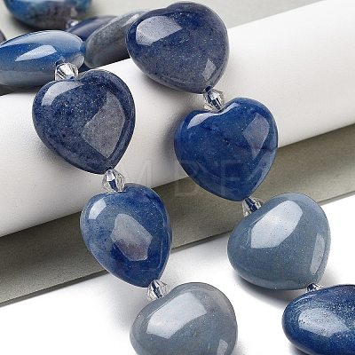 Dyed & Heated Natural Blue Aventurine Beads Strands G-C150-A23-01-1