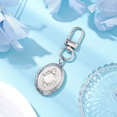 Oval Brass Locket Pendants Decorations KK-CJ2A51-P-1