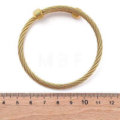 304 Stainless Steel Torque Bangles for Women BJEW-P310-15G-1