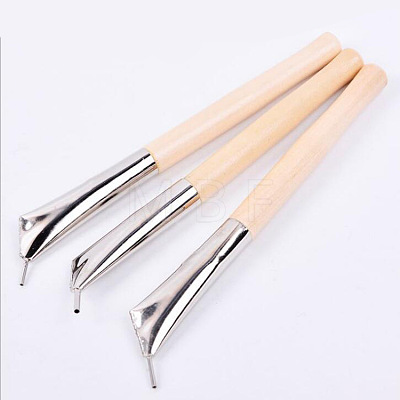 Stainless Steel Pottery Clay Sculpture Wax Tools Set AJEW-L072-56-1