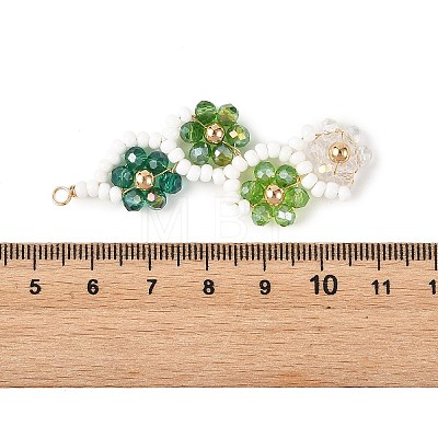 Baking Paint Glass Seed Beaded Big Pendants PALLOY-MZ01393-02-1