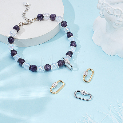 4Pcs 2 Colors 304 Stainless Steel Screw Carabiner Lock Charms STAS-HY0001-95-1