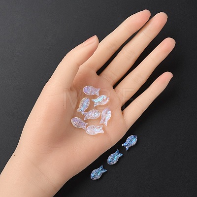 35Pcs Transparent Spray Painted Glass Beads GLAA-YW0001-69A-1
