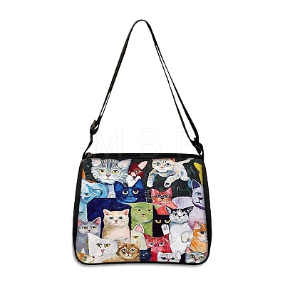 Cat Polyester Shoulder Bags PW-WG04021-03-1