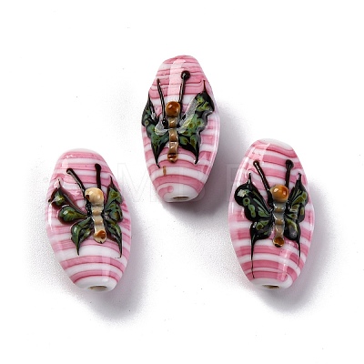 Oval Handmade Lampwork Beads  LAMP-G137-D07-1