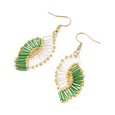 Glass Braided Beads Dangle Earrings EJEW-MZ00746-02-1