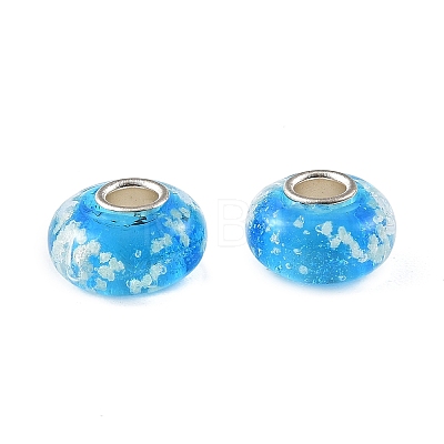 Lampwork & Brass Core European Beads LAMP-P019-01P-30-1