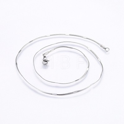 304 Stainless Steel Flat Snake Chain Necklaces NJEW-O102-27P-1