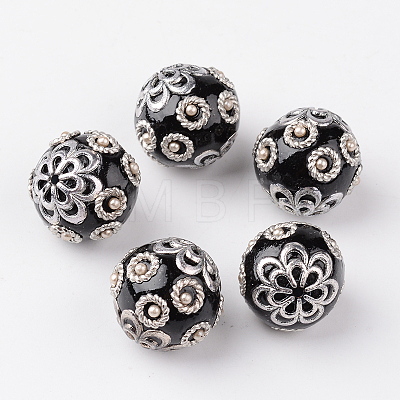 Round Handmade Indonesia Beads IPDL-L002-09B-1