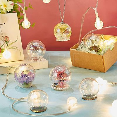  8Pcs 4 Style Round Iridescent Glass Dome Cover FIND-NB0004-55-1