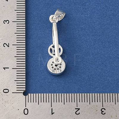 Rack Plating Brass Micro Pave Cubic Zirconia Ice Pick Pinch Bails KK-F873-19S-1