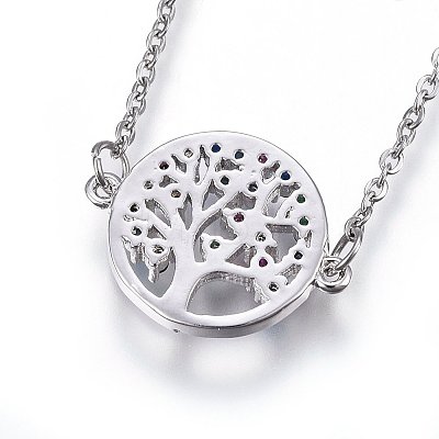 304 Stainless Steel Pendant Necklaces NJEW-L146-04P-1