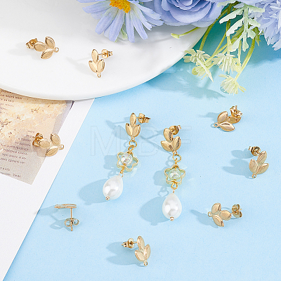 24Pcs 304 Stainless Steel Stud Earring Findings STAS-BBC0010-43G-1