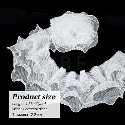 3-Layer Polyester Ruffled Trimming DIY-WH0320-46-1