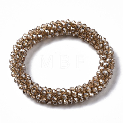 Faceted Transparent Glass Beads Stretch Bracelets BJEW-S144-002B-03-1